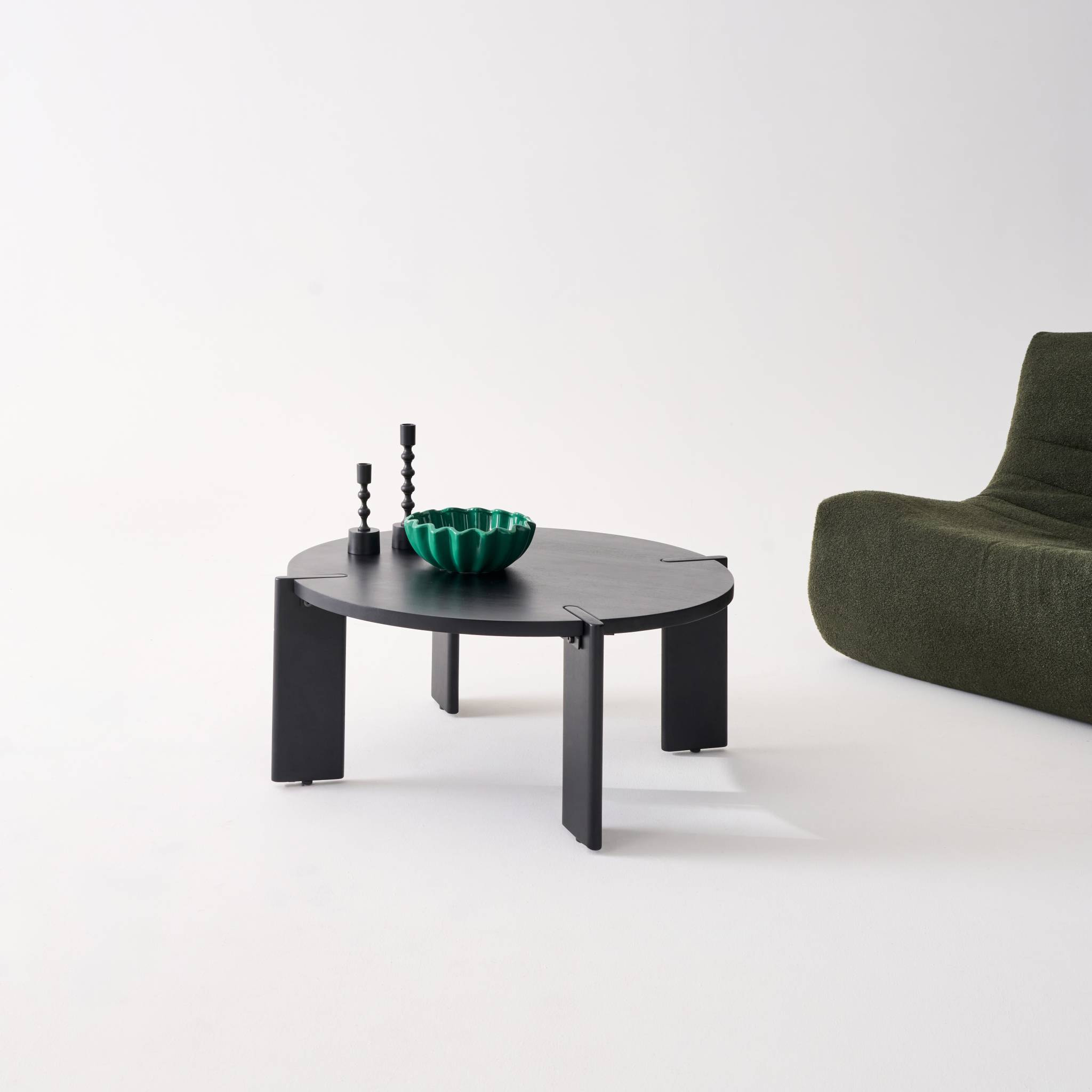 Table basse exotique ronde bois massif REVA