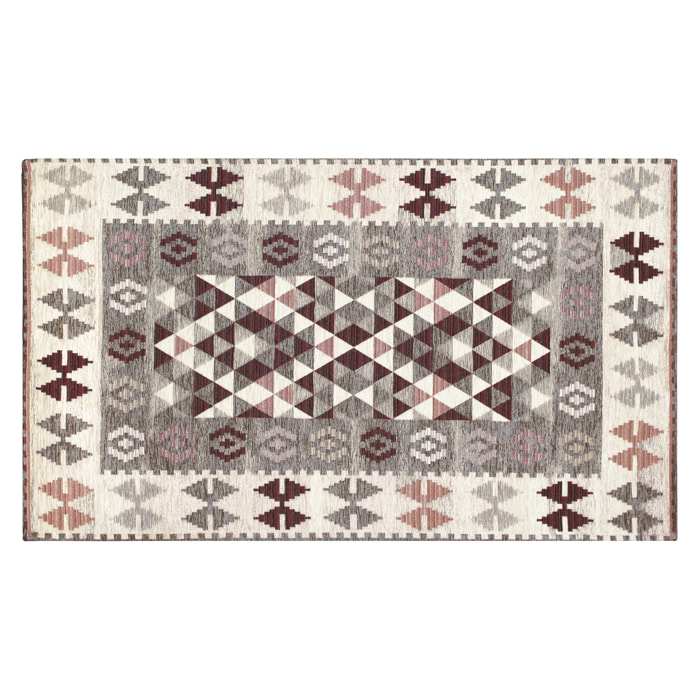 TAPPETO ARREDO KILIM GRIGIO CALDO CON FONDO ANTISCIVOLO MADE IN ITALY