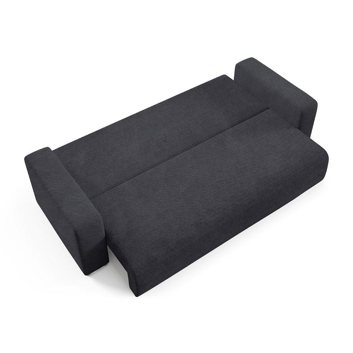 GLORIA - Canapé droit convertible 3 places en tissu noir
