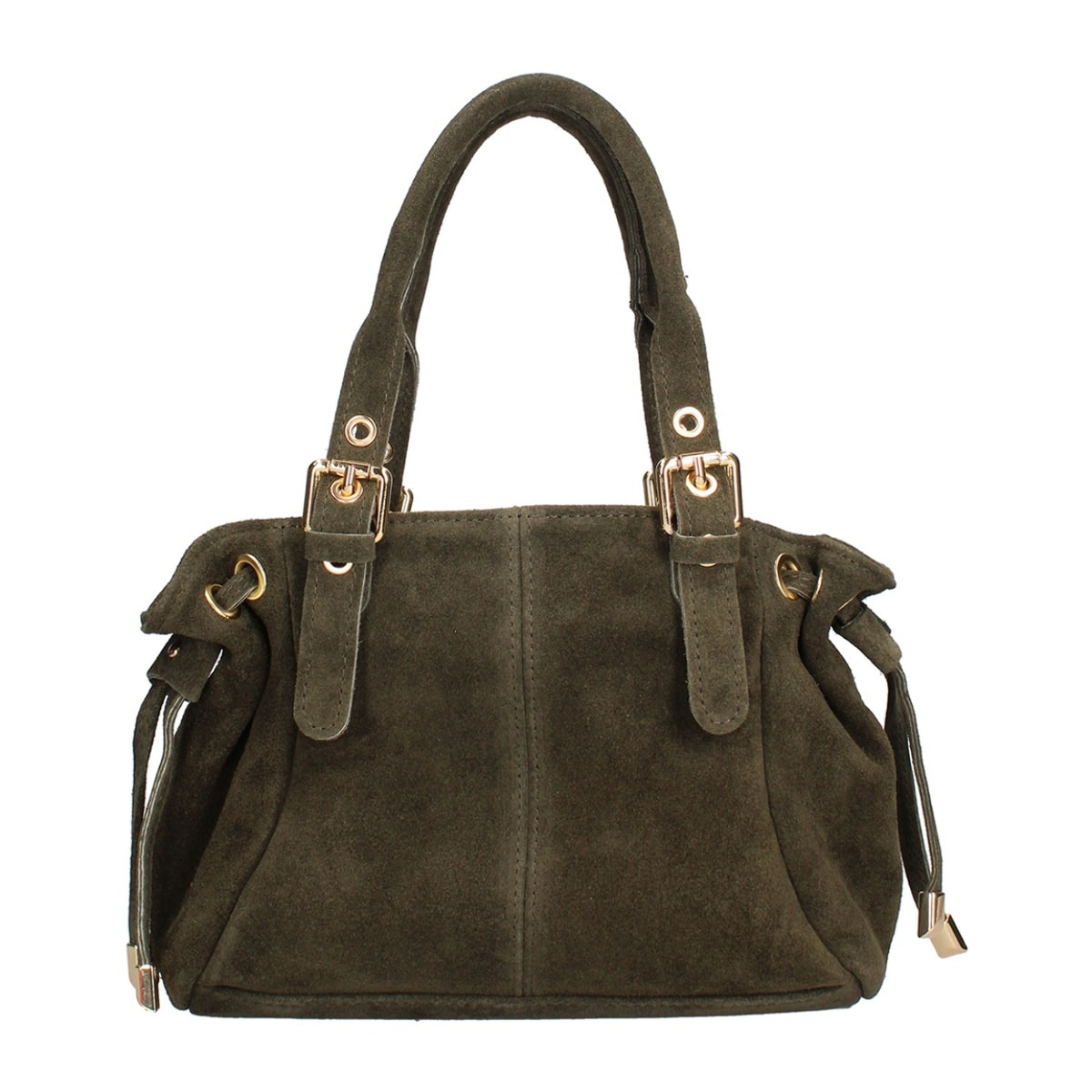 Borsa a mano da donna Made in Italy - Modello Elara Nova - Pelle scamosciata - 14.0 x 8.0 x 25.0 cm