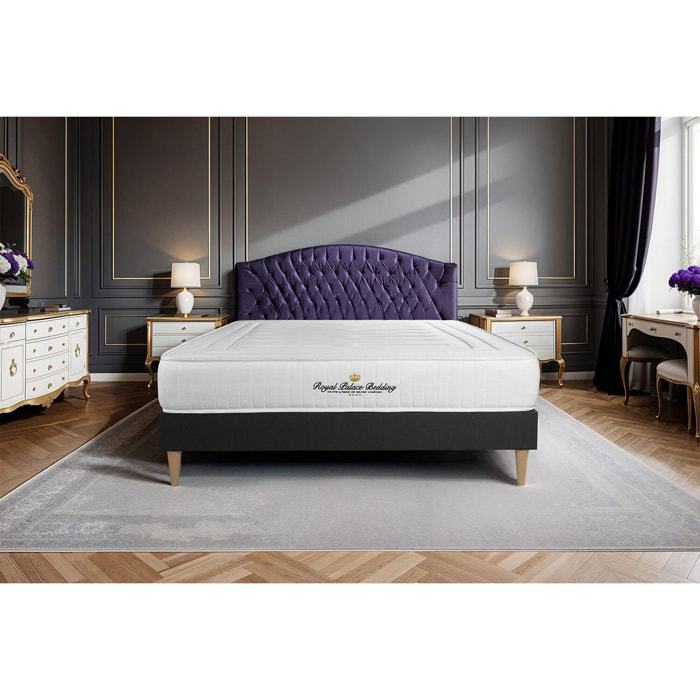 Ensemble - Matelas Mémoire de forme 20cm d'épaisseur - 3 zones de confort - Confort ferme - Sommier tapissier en kit - 2 places