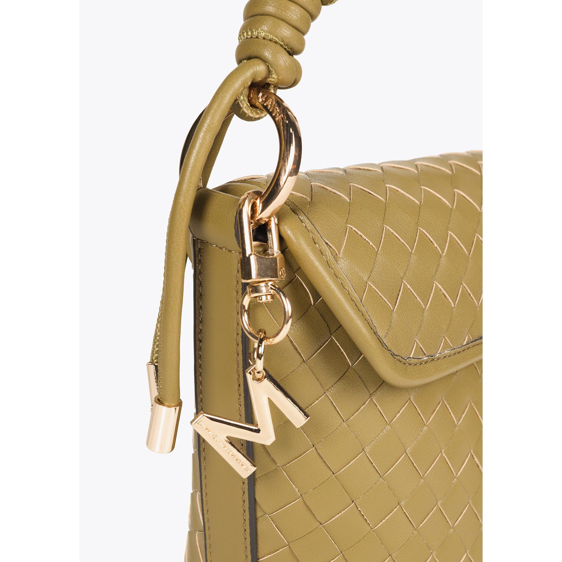 Borsa a tracolla intrecciata effetto pelle