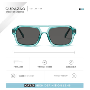 Gafas de Sol Curazao Azul Hanukeii para hombre y mujer