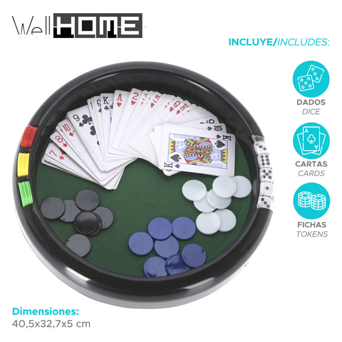 Well home juego de casino formato redondo en pp 41,5x41,5x24cm