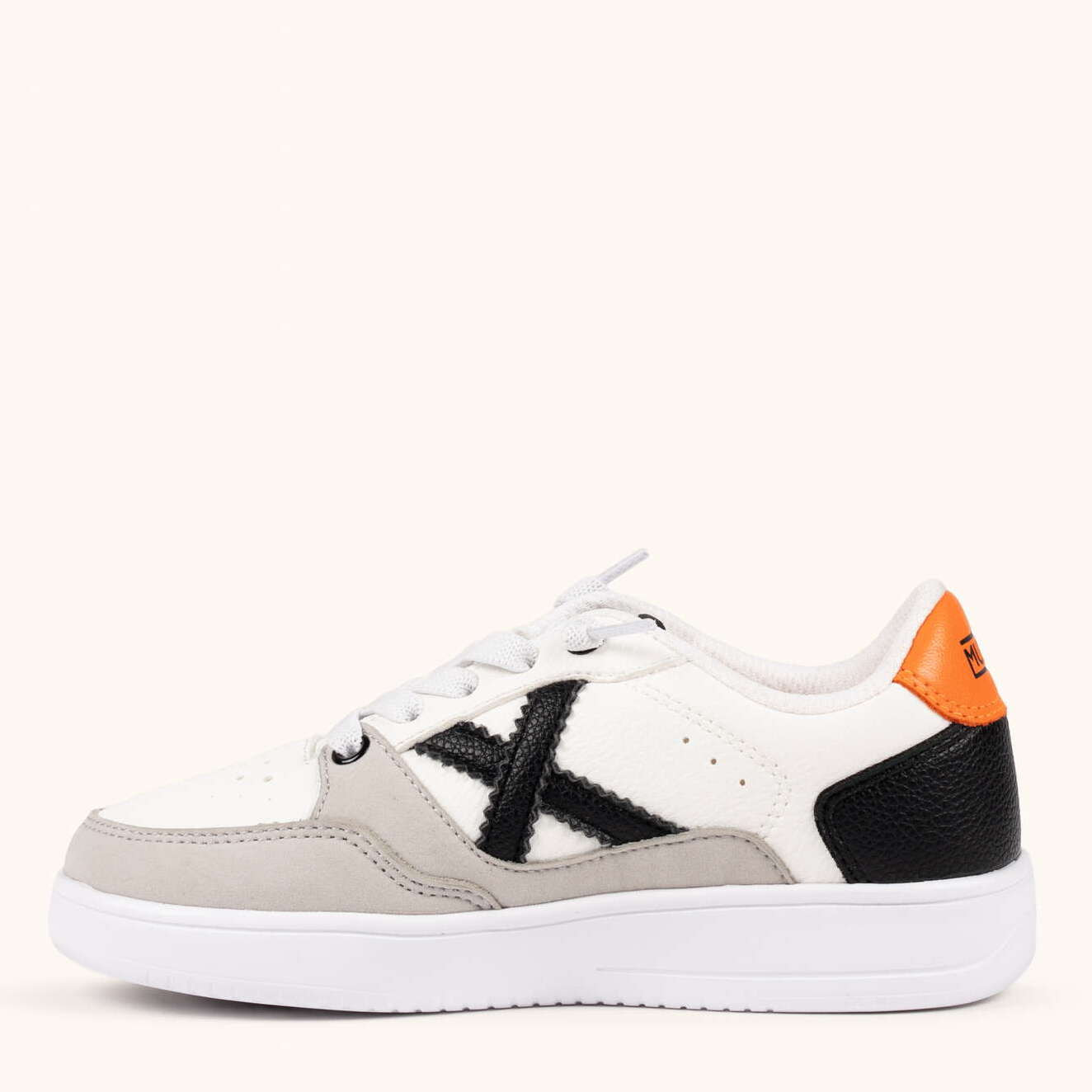 Zapatilla Infantil Multimaterial en Blanco, Gris y Naranja - MUNICH LEGIT KID 25