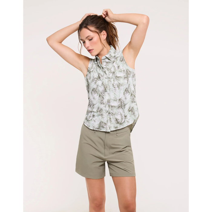Camisa Sin Mangas Verde Tropical - Salin