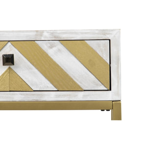 Consola Madera-metal Blanco-dorado 120x35x81 Cm