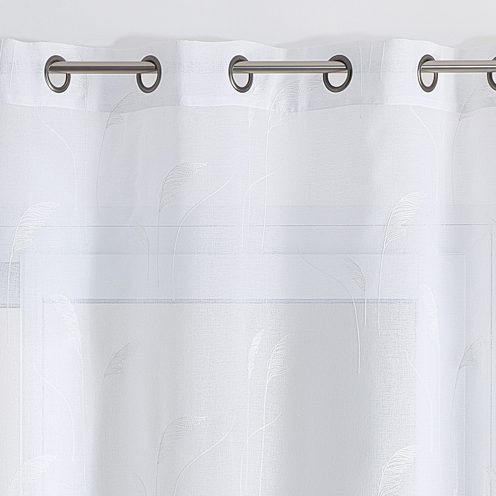 Voilage brodé de pampas - Blanc