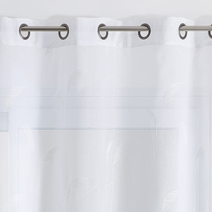 Voilage brodé de pampas - Blanc