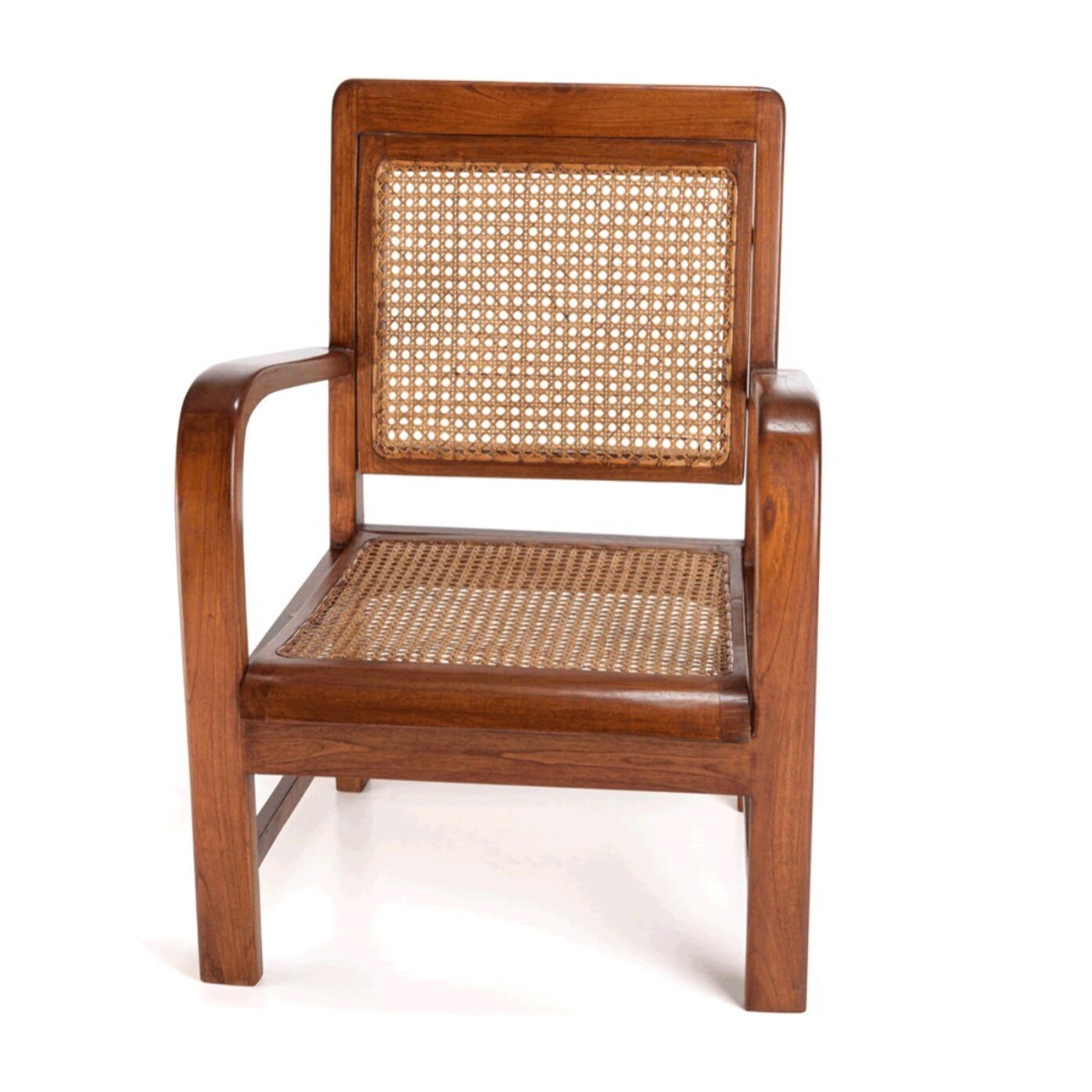 DAK - Fauteuil mindi et cannage bois foncé