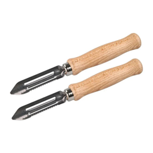 Lot de 2 éplucheurs à asperges manche en bois 15 cm Fackelmann