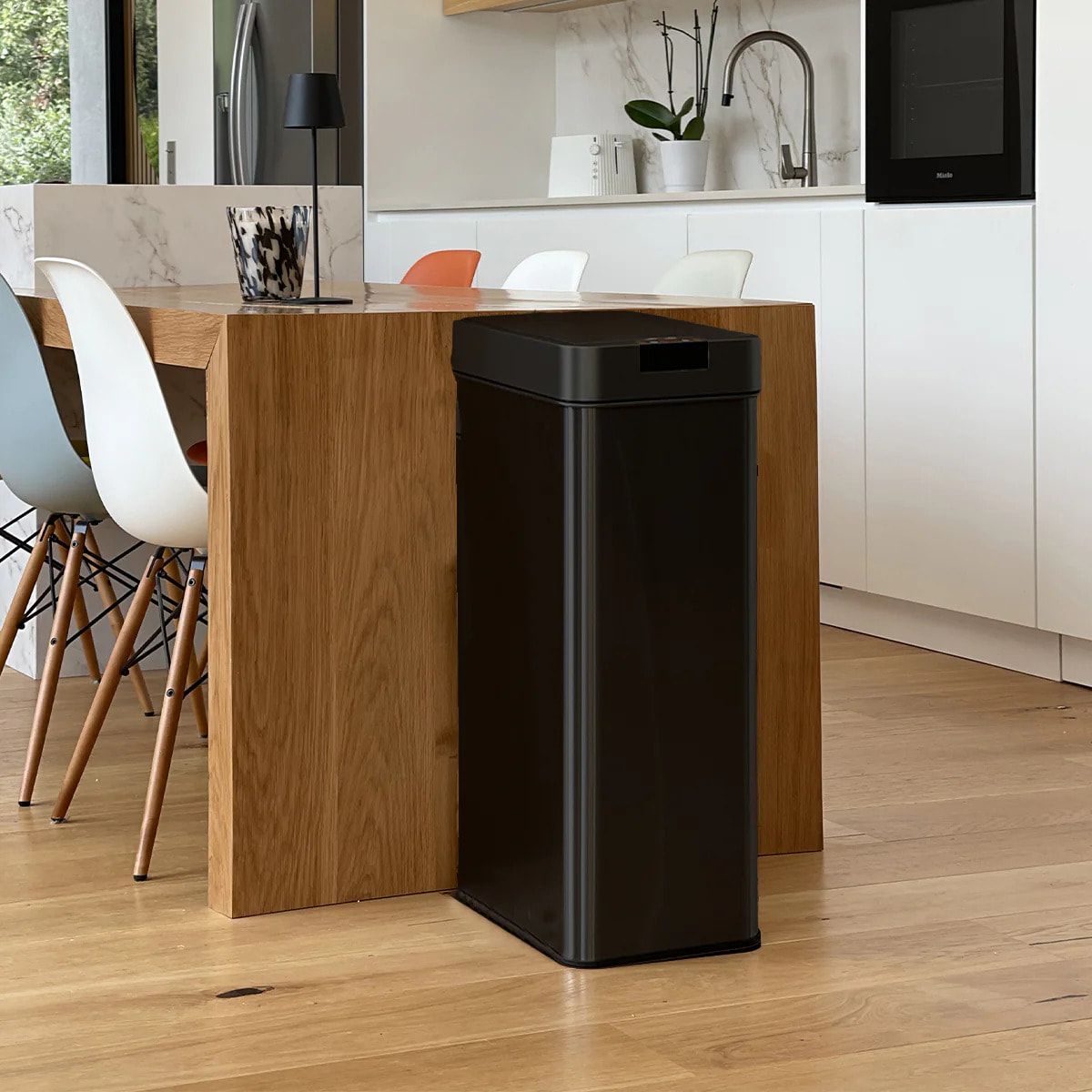 Poubelle automatique inox SILVERLAKE noir 70L