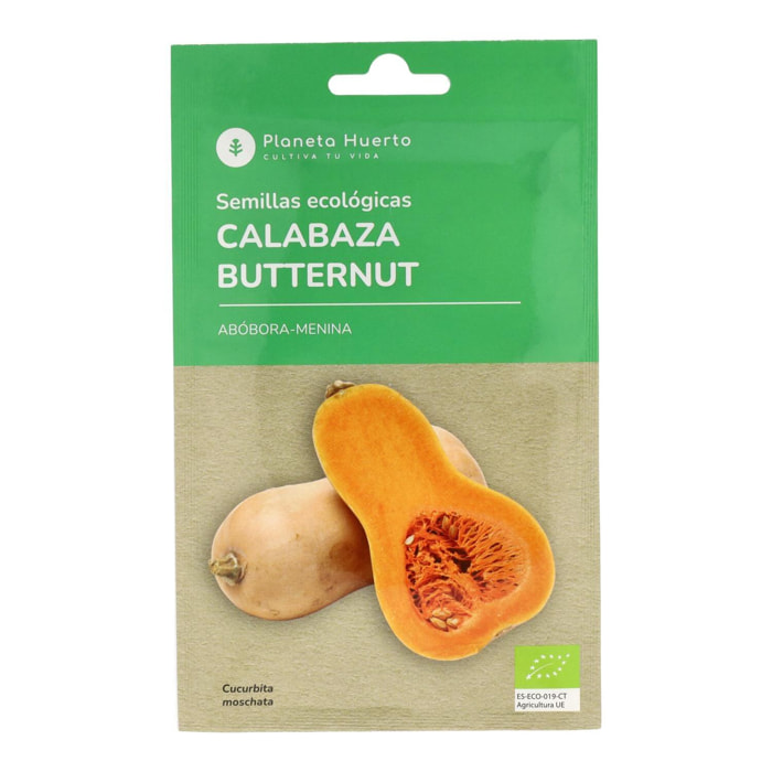 PLANETA HUERTO | Semillas Ecológicas de Calabaza Butternut – Sabor Dulce y Textura Cremosa, Perfecta para Cremas y Guisos