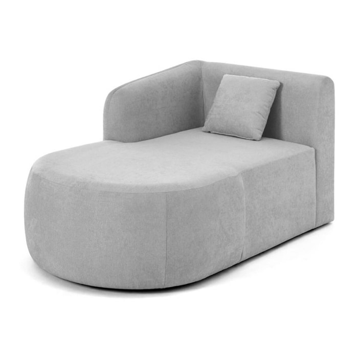 Ikare - module d'assise méridienne gauche - en tissu - Gris clair
