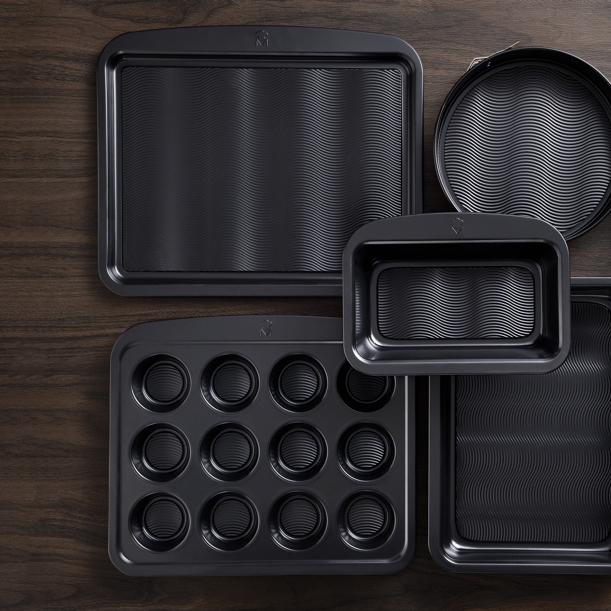 Molde cuadrado de horno para 6 muffins 28,9x23,1x3,3cm en acero al carbono masterpro
