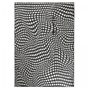 Tapis d'extérieur reversible Kago noir et blanc