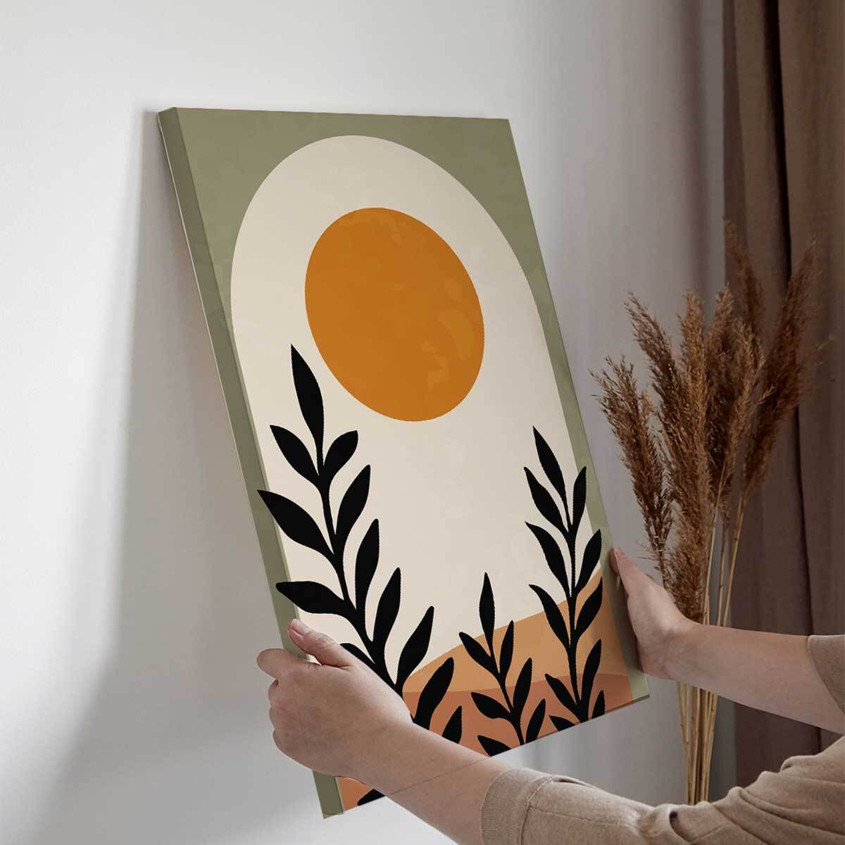 Tableau paysage abstrait soleil moderne Toile imprimée