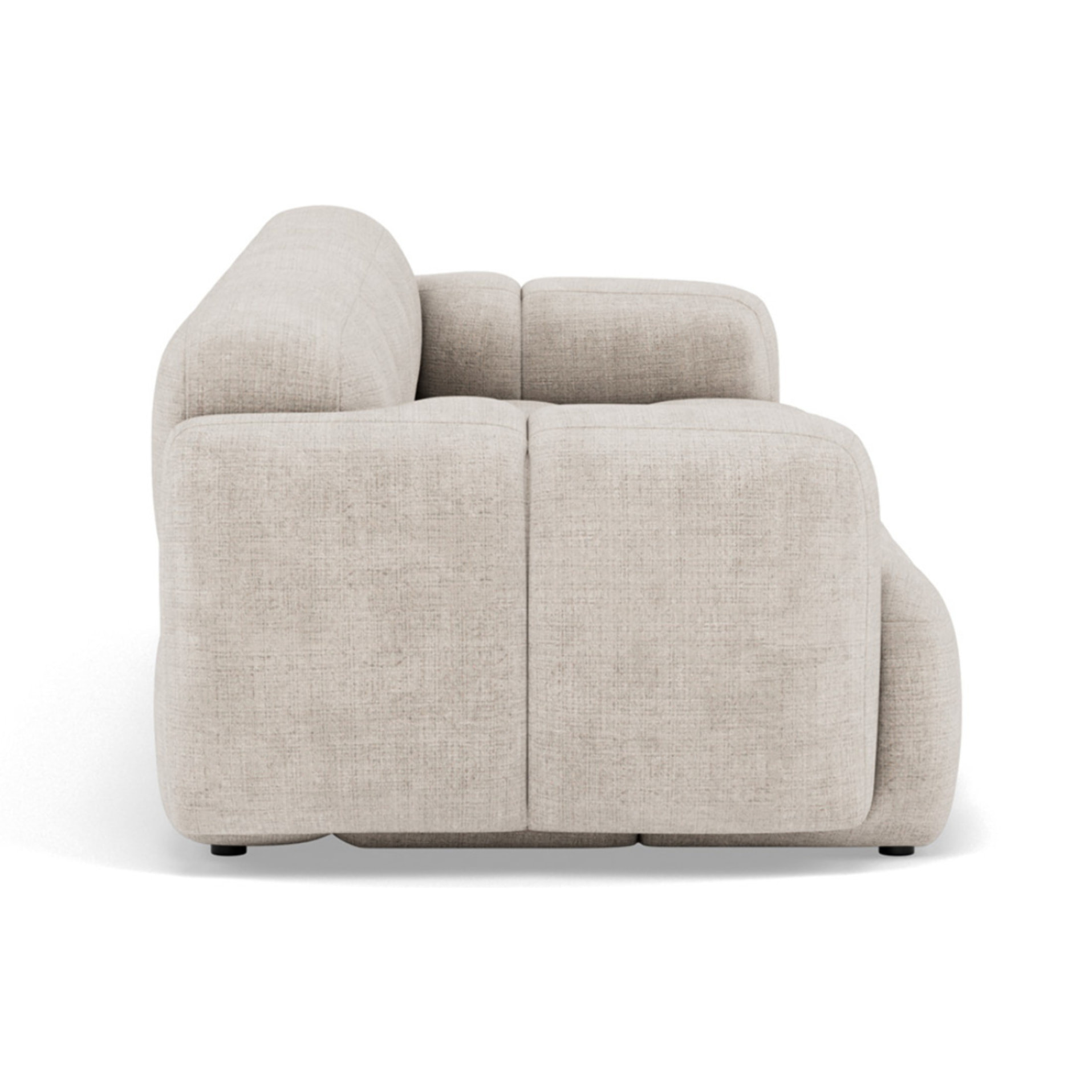 Grace - canapé modulable 3 places en velours texturé - Beige