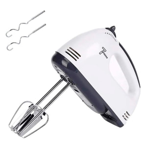 Doble batidora de mano con varillas de 260W, 7 velocidades y función de extracción turbo.