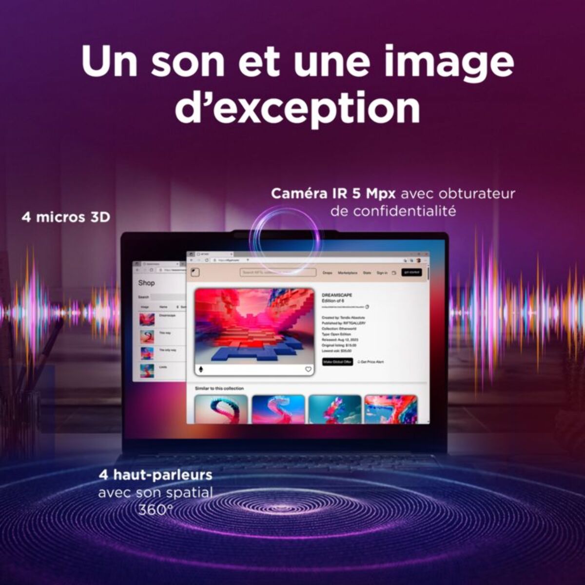 Ordinateur portable LENOVO Yoga Slim 7 14ILL10 U5 14" OLED Intel Core Ultra 5 226V 16 Go RAM LPDDR5x SSD 512 Go