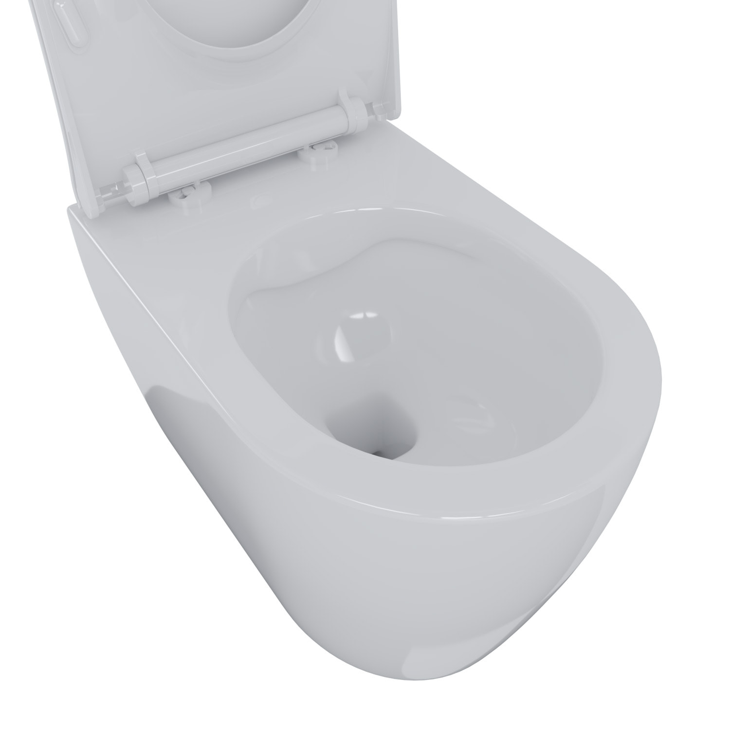 Coppia Sanitari Filomuro Filo Muro Vaso WC Rimless Senza Brida E Bidet Design Moderno In Ceramica Copriwater Chiusura Soft Close Rallentata Bianco