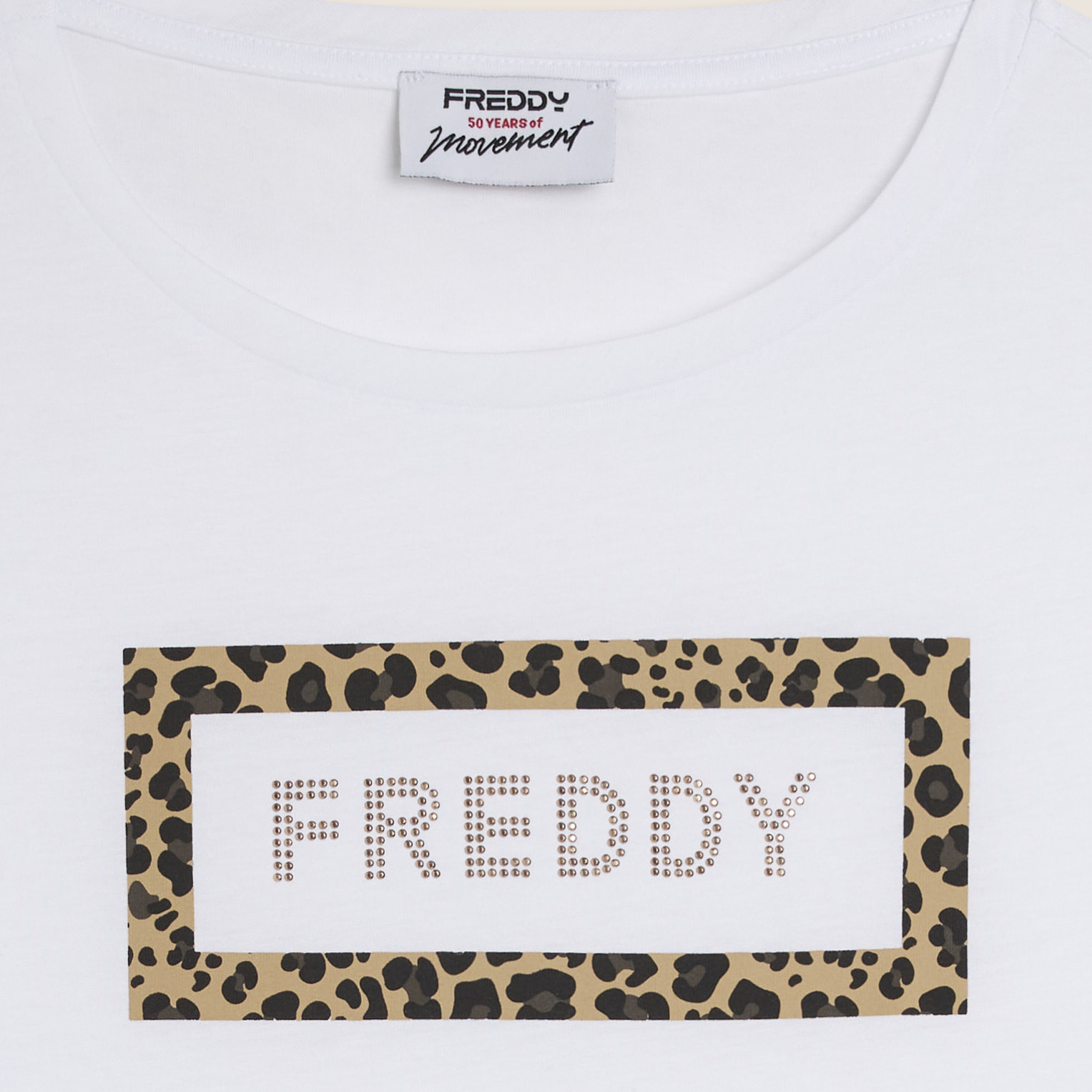 T-shirt Manica Corta con Grafica Animalier e Logo FREDDY