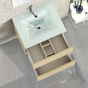 Ensemble de salle de bain GLASS Alday, 50cm, Bois Naturel