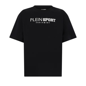 PLEIN SPORT Round Neck T-Shirt Reflective Scratch