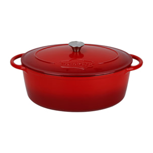 Cocotte ovale 6,5L en fonte émaillée rouge COLETTE