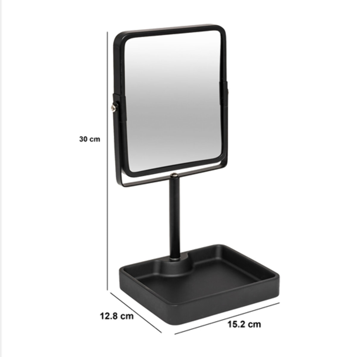 Miroir "Glass" pivotant noir 30x15,2cm