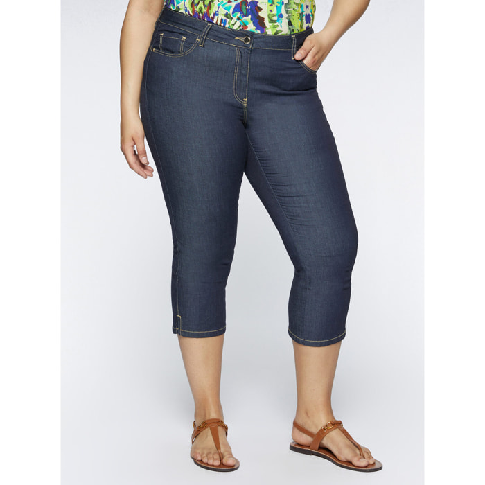 Fiorella Rubino - Jeans Capri con impunture a contrasto - Blu