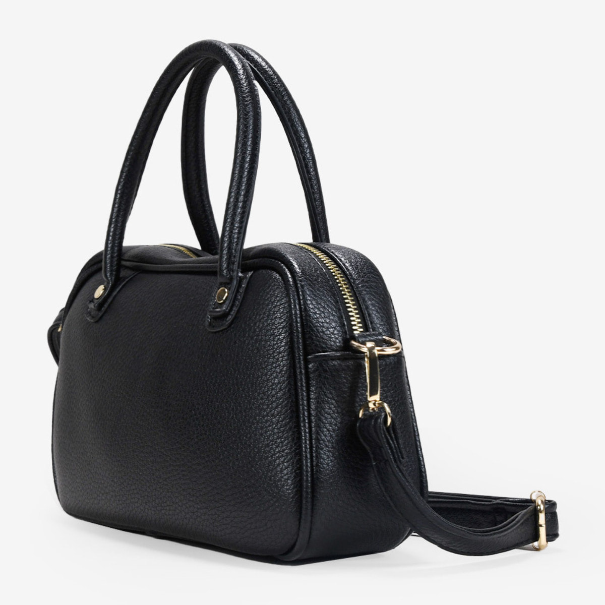 Bolso de mano negro con cremallera