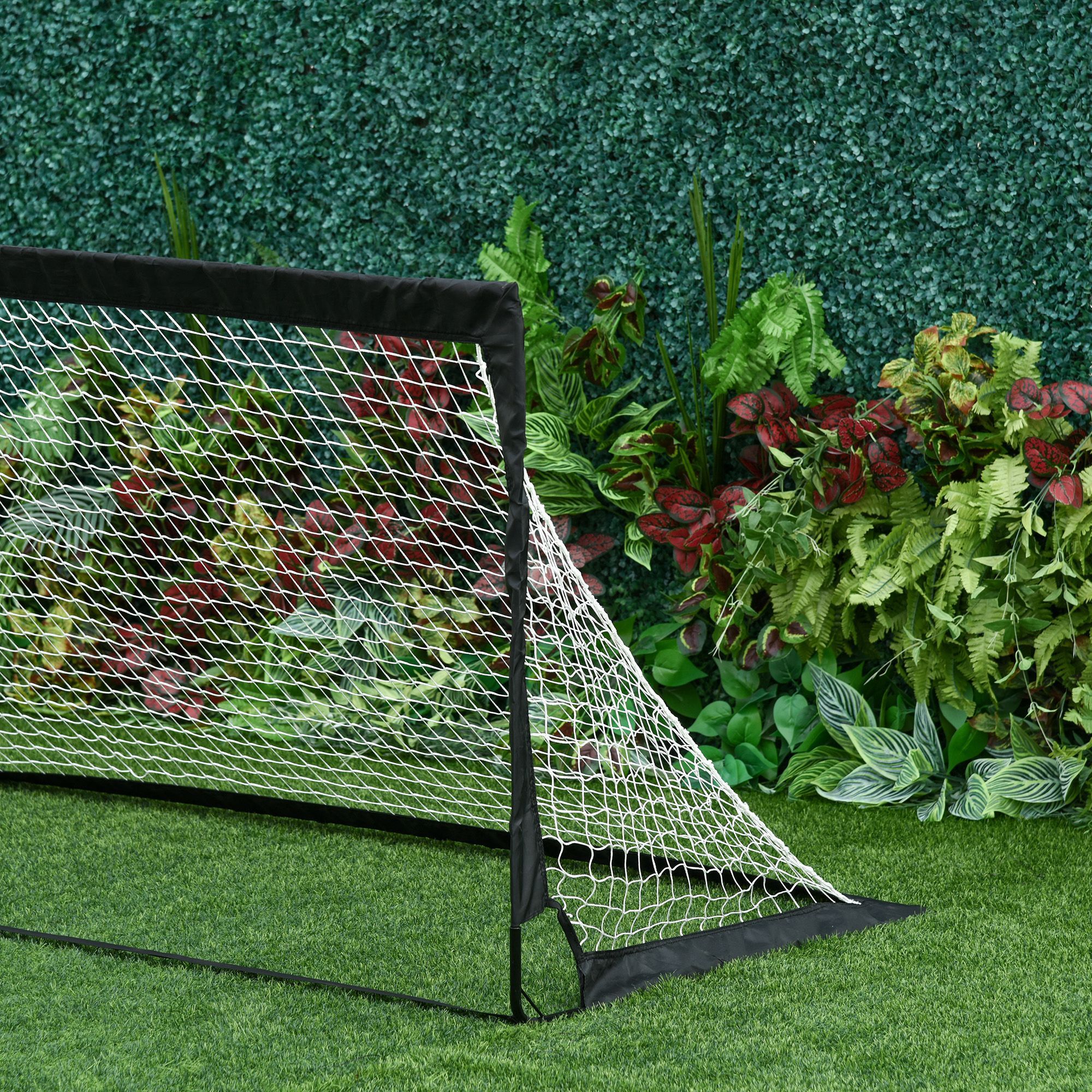 Lot de 2 buts de foot portables avec sac de transport et piquets d'ancrage blanc noir