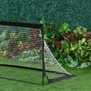 Lot de 2 buts de foot portables avec sac de transport et piquets d'ancrage blanc noir