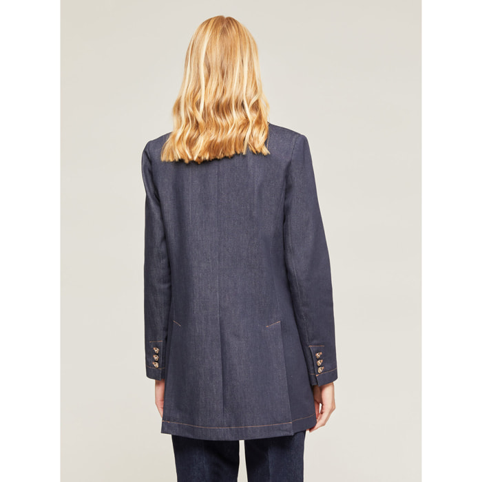 Motivi - Blazer over in denim - Blu