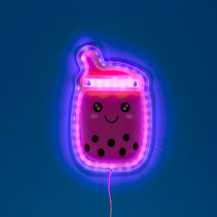 Lampe LED - HOME DECO FACTORY - Bubble Tea - Effet Néon - Rose