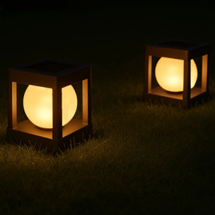 2 Balises Solaires à piquer ou à poser CUBYA H22cm