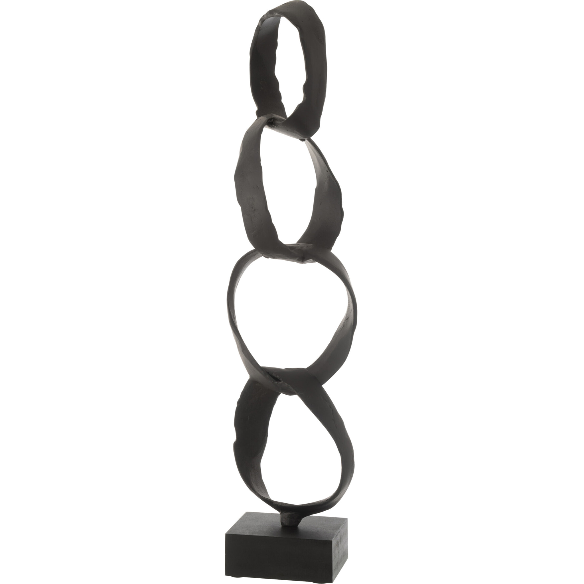 J-Line décoration Anneaux Sur Pied - aluminium - noir - large