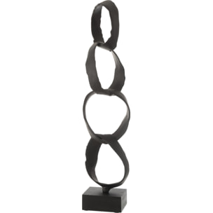 J-Line décoration Anneaux Sur Pied - aluminium - noir - large