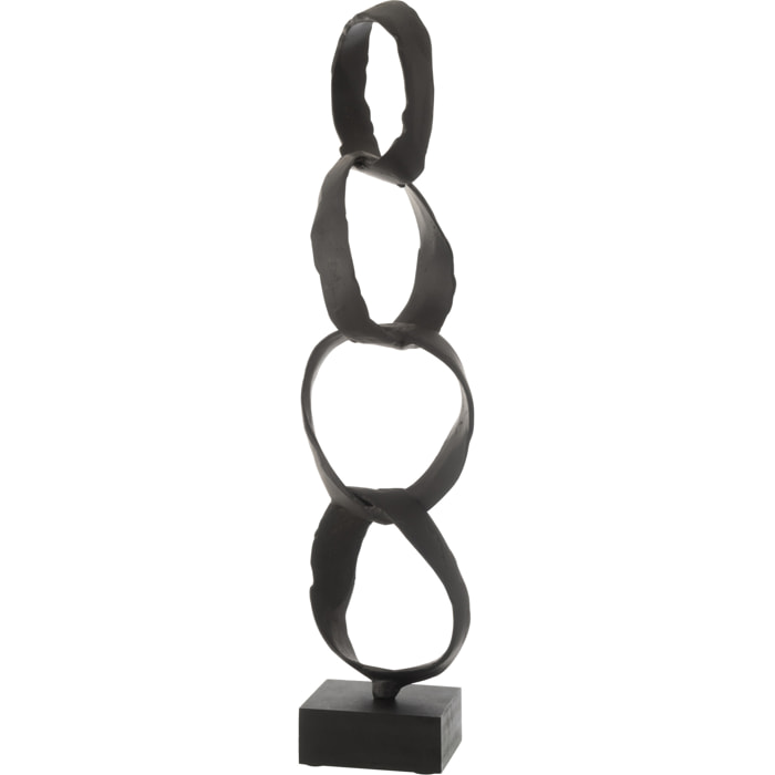 J-Line décoration Anneaux Sur Pied - aluminium - noir - large