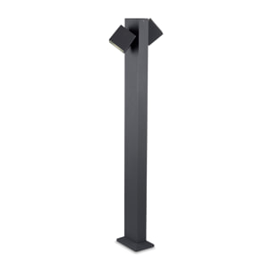 LEDS C4 Baliza Ip65 Cubus Bollard Led 22W Blanco Cálido - 3000K On-Off Gris Urbano 1031