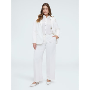 Fiorella Rubino - Pantaloni Wide Leg in tessuto fluido stretch - Bianco
