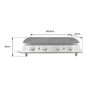 Plancha au gaz VALENCIA - 4 brûleurs 10kW