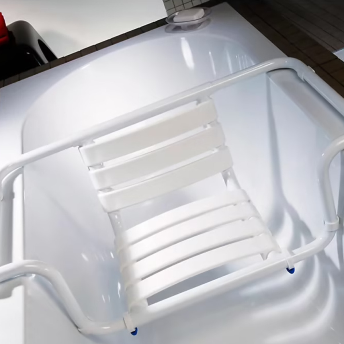 Siège de baignoire PMR PELLET aluminium époxy blanc avec dossier