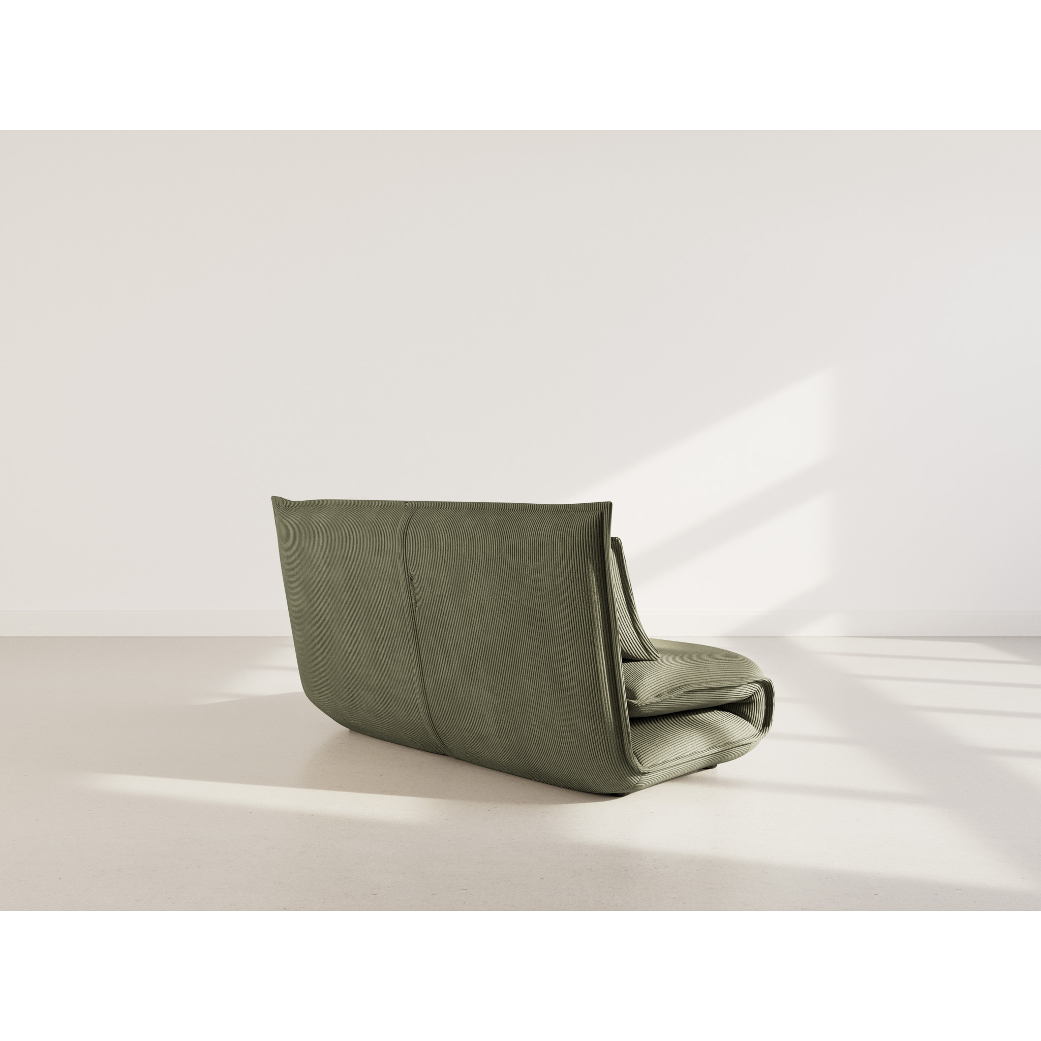 Candice - Banquette 2 places convertible clic-clac en velours côtelé - Vert