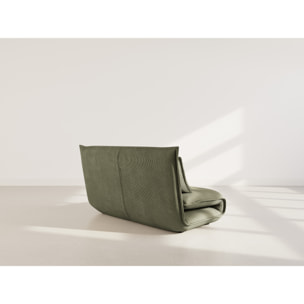 Candice - Banquette 2 places convertible clic-clac en velours côtelé - Vert