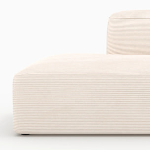 Canapé d'angle droit modulable en velours côtelé 4 places - Mina