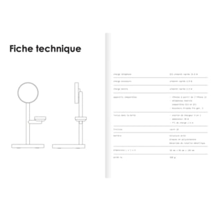 Chargeur CASYX 3 en 1  Charge rapide Qi2 rouge