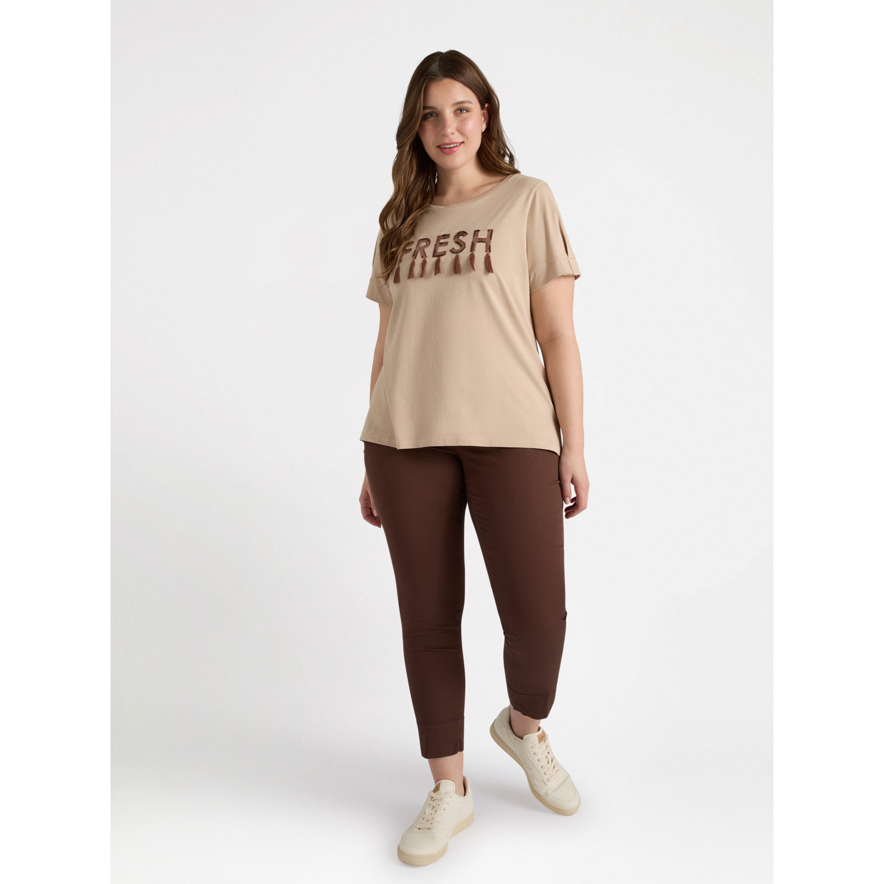 Fiorella Rubino - Camiseta con escritura - Beige