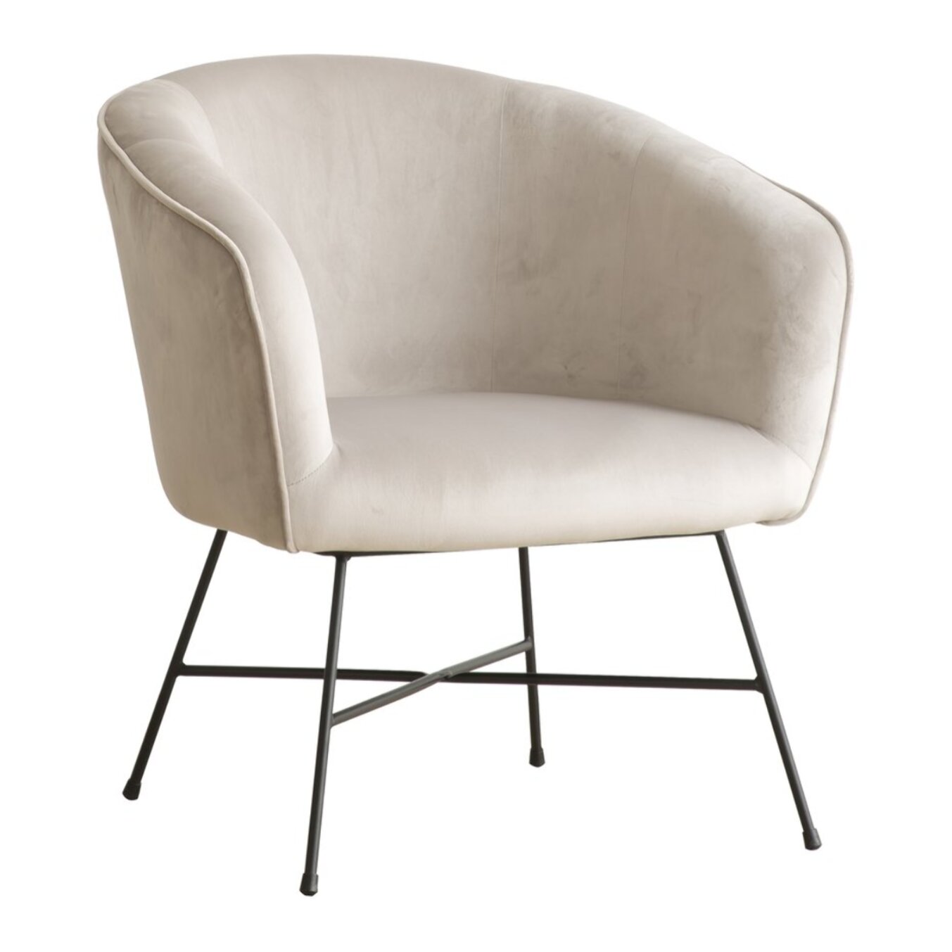 Fauteuil Sigrid -tissu et bois-couleur gris 70 x 79 x 69 cm